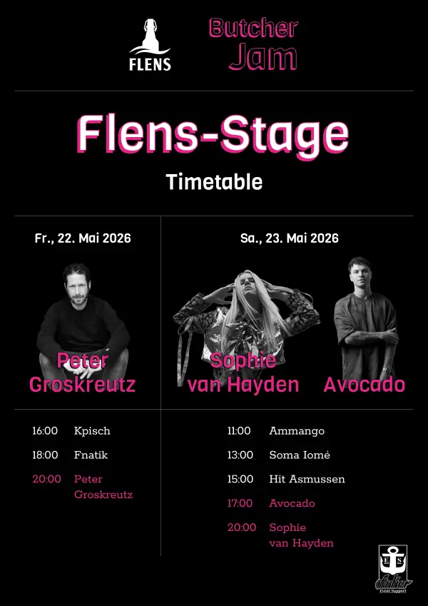 Butcher Jam 2026 Timetable — Flens Stage