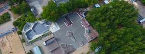 Luftaufnahme des Geländes vom Schlachthof Sportpiraten Flensburg
